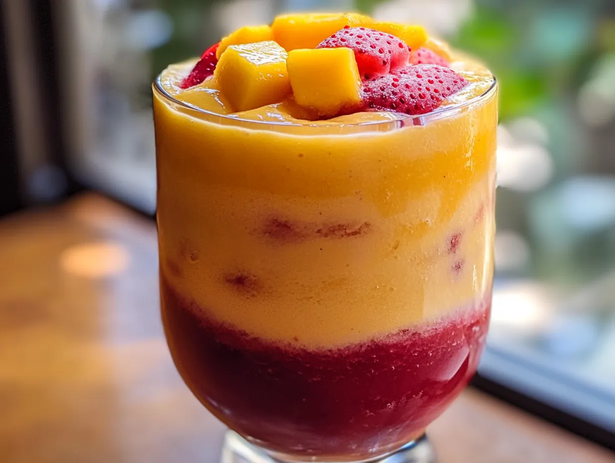 Escape with a Mango Strawberry Piña Colada