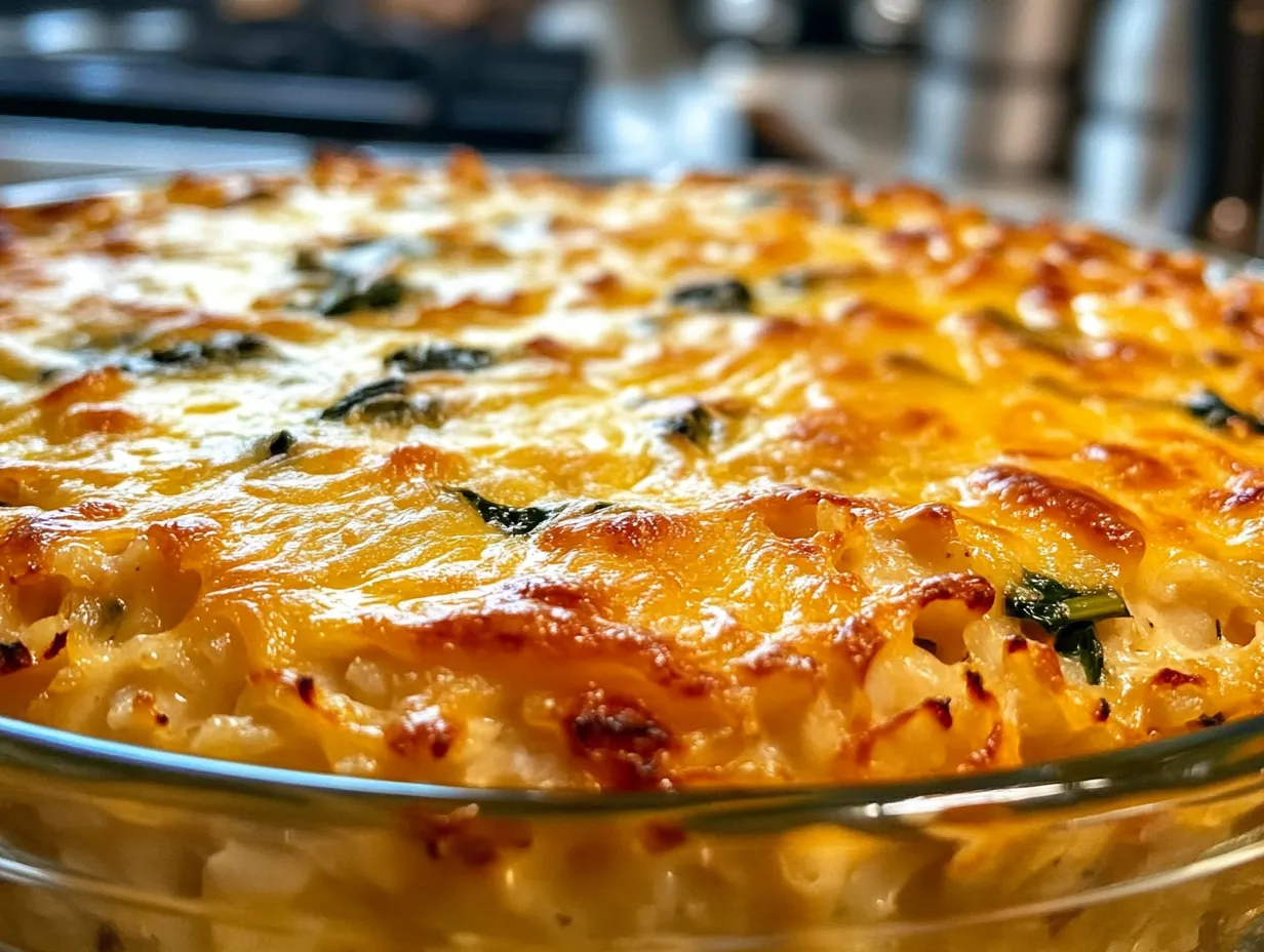 Healthy Chicken Cauliflower Rice Casserole: A Flavorful Weeknight Delight finished dish