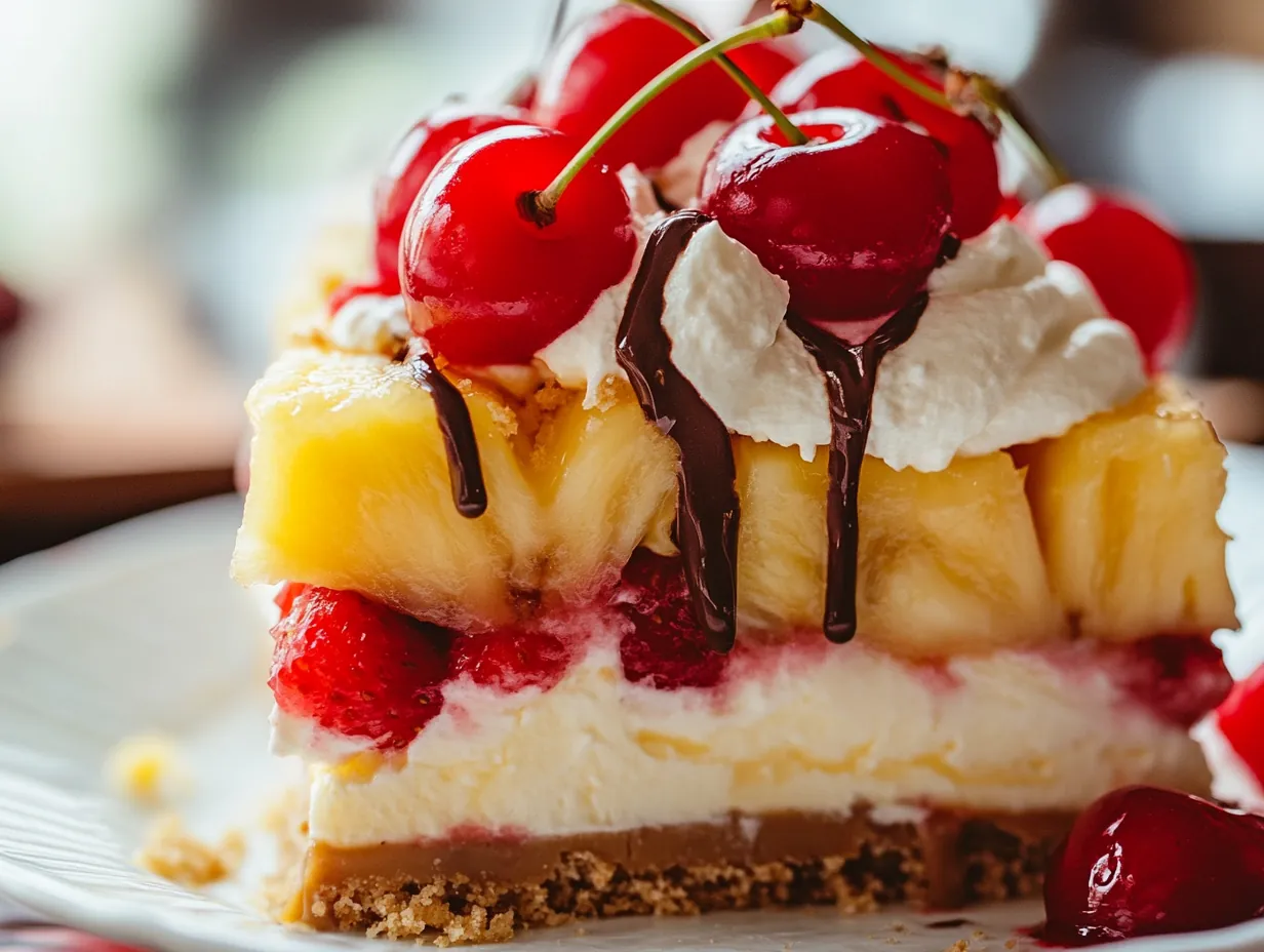 No-Bake Banana Split Dessert: A Sweet Trip Down Memory Lane