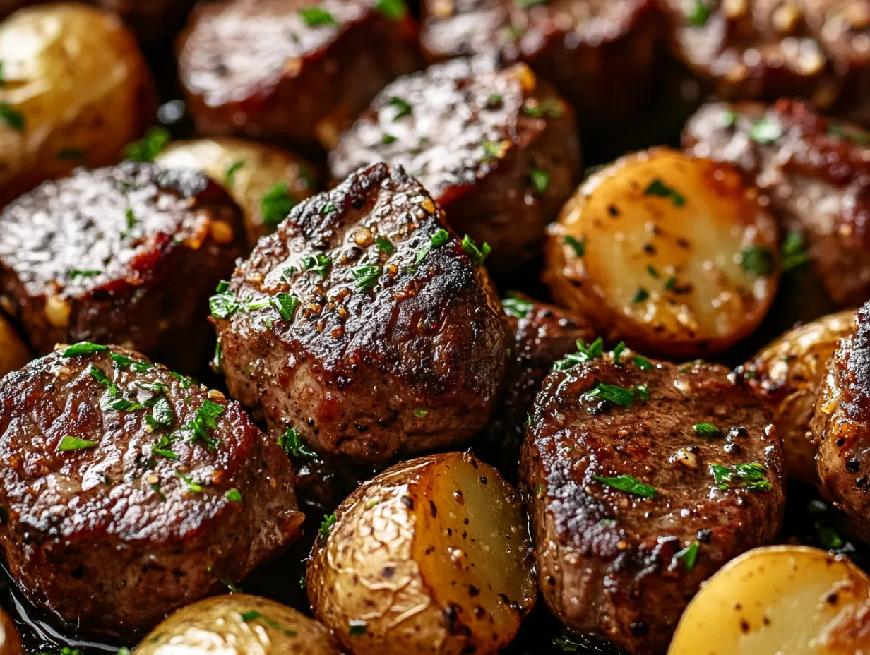 Unforgettable Garlic Steak Bites and Potatoes: Your New Favorite Dinner finished dish