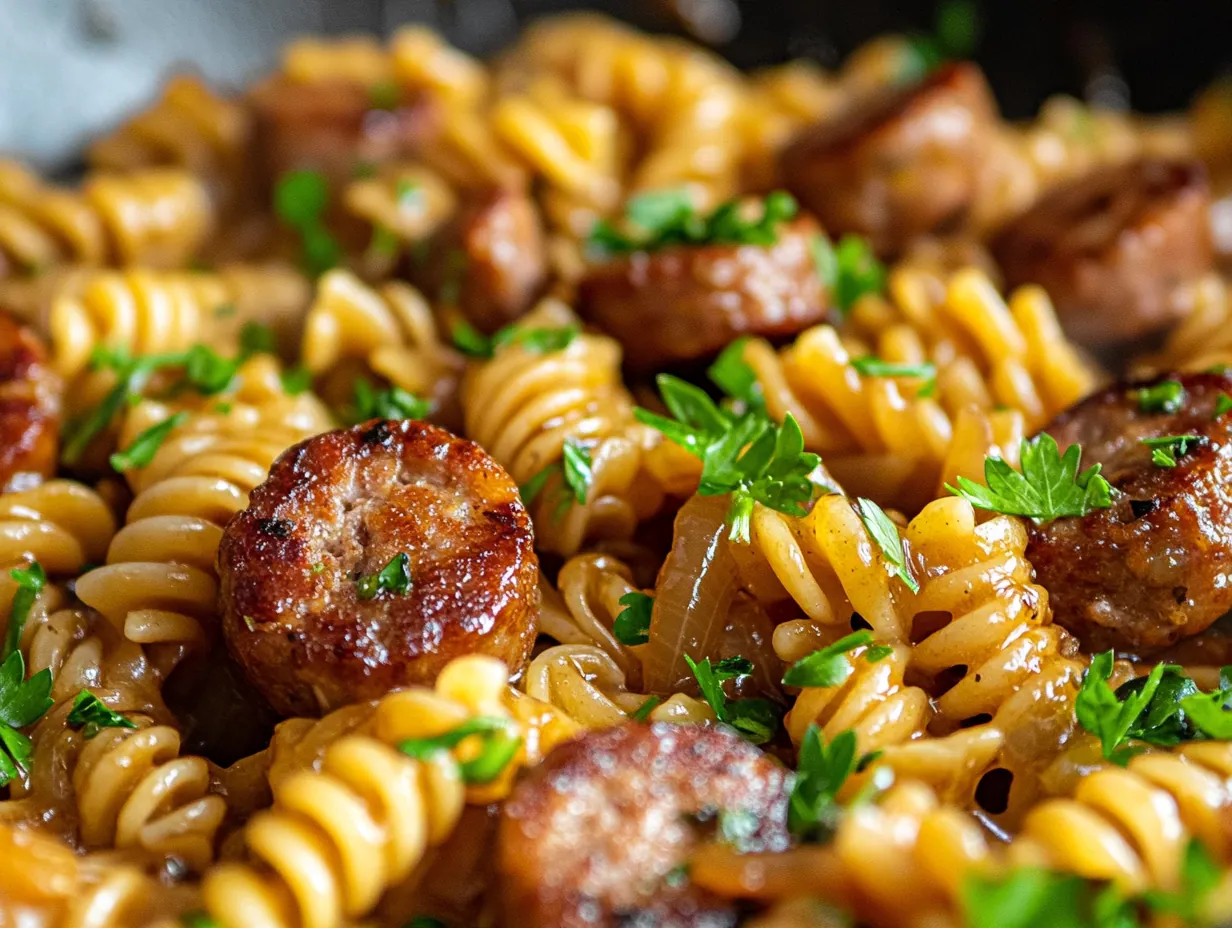 Unlock Flavor: Sticky Honey Garlic Sausage Pasta Skillet Magic