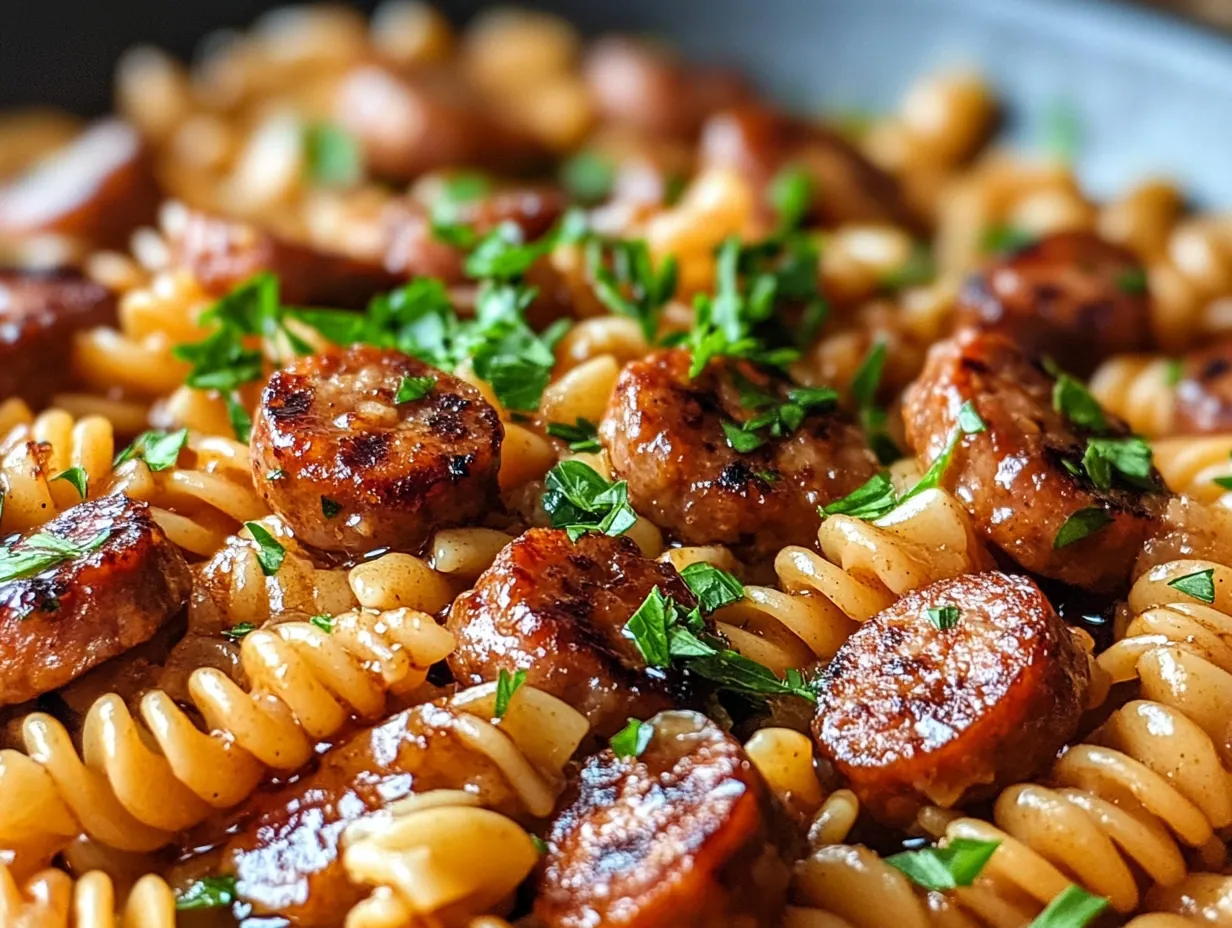Unlock Flavor: Sticky Honey Garlic Sausage Pasta Skillet Magic